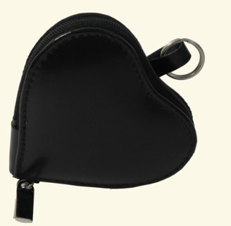 Heart Pendant 4 loops leather with 4 vials BLACK (image for) Heart Pendant 4 loops leather with 4 vials BLACK